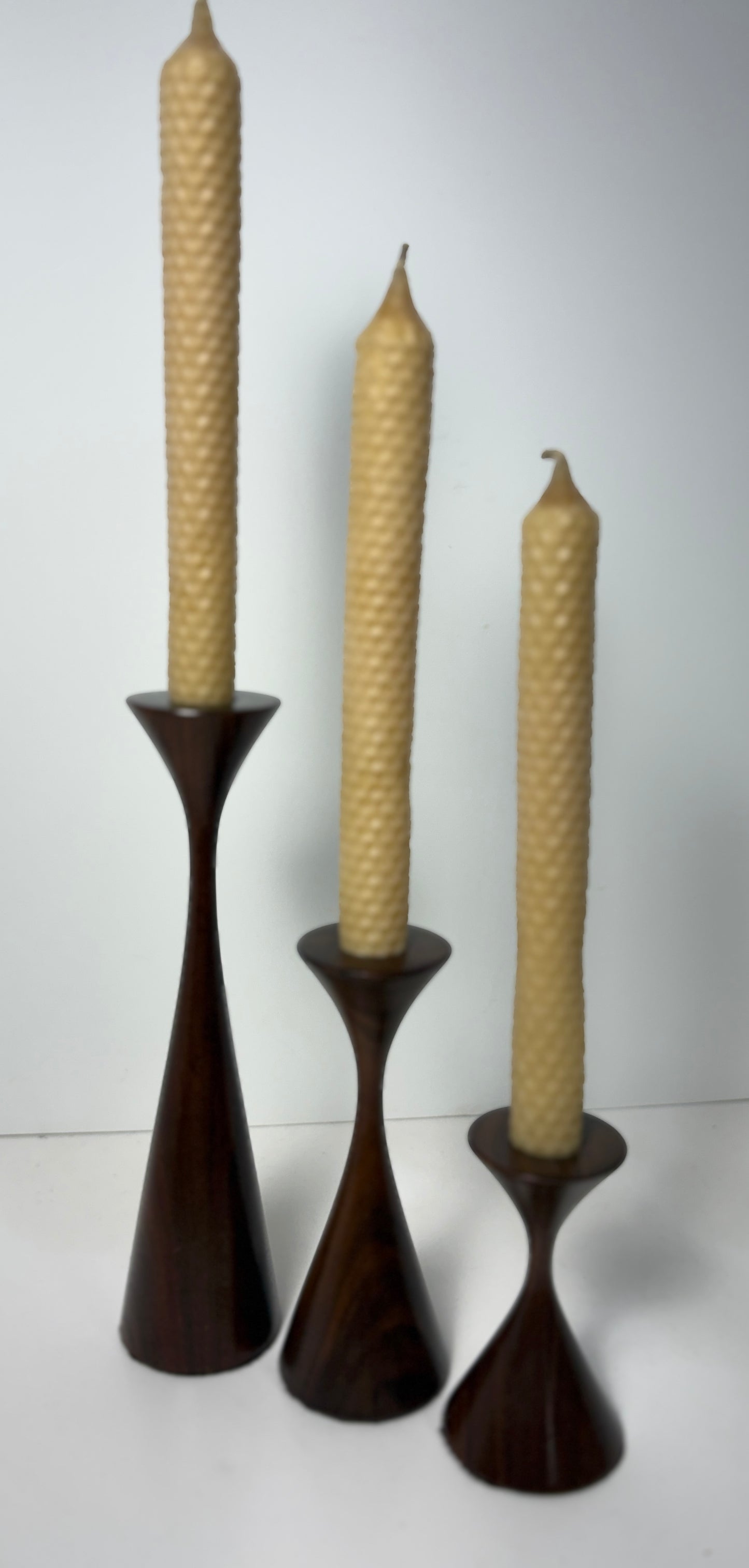 Candleholders - Walnut and Cherry Sets of three