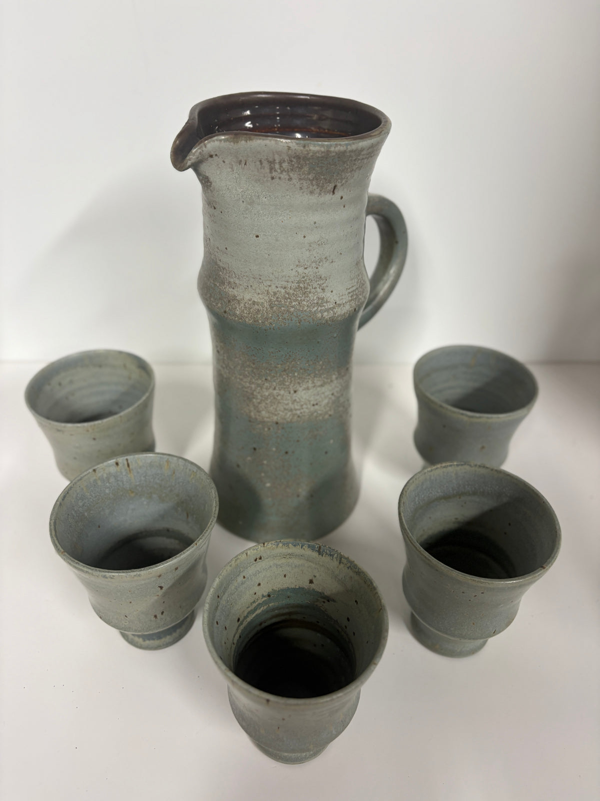 Handcrafted Stoneware Pitcher with 4 Glasses – Lynn Gault Studio Pottery