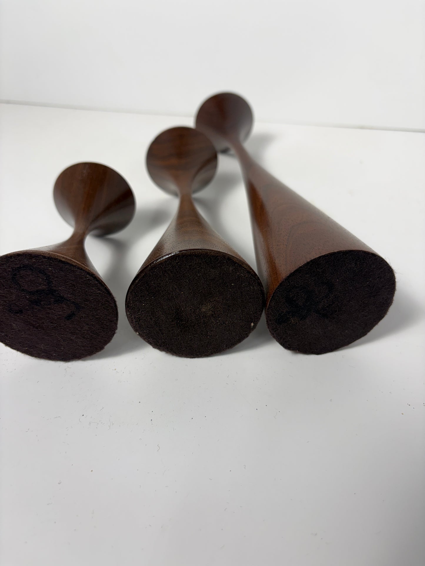 Candleholders - Walnut and Cherry Sets of three
