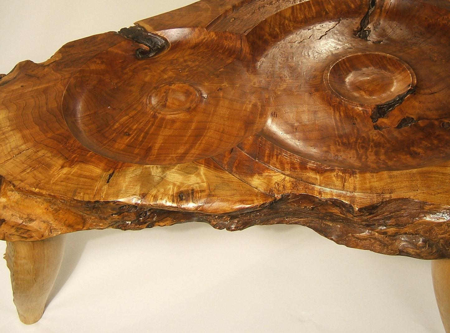 Ken, Rude & Dell Redwood Burl Coffee Table